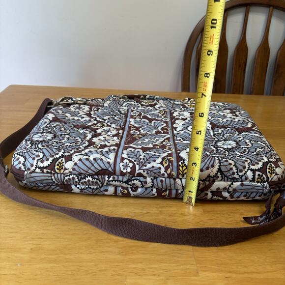 Vera Bradley Laptop Computer Crossbody Bag Hard Sided Slate Blooms - Picture 6 of 16